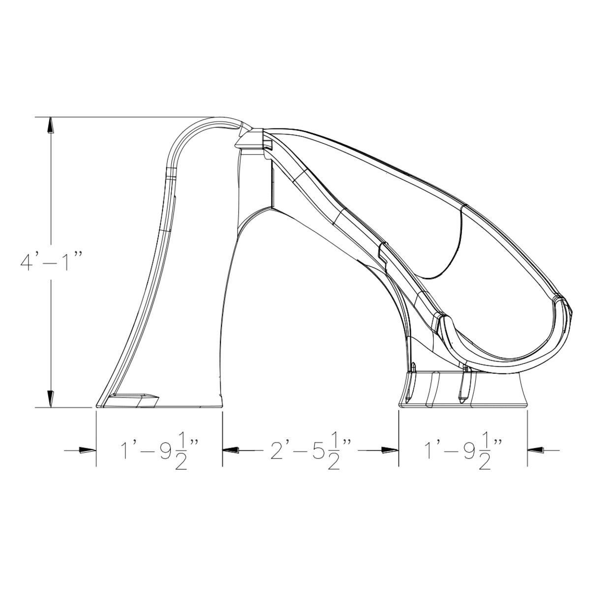 Cyclone Complete Pool Slide, Right Turn - Taupe