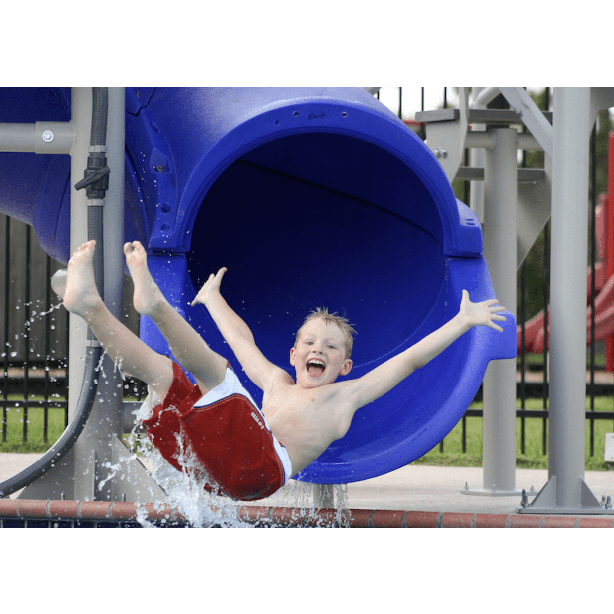 Vortex Closed Flume Slide with Stairs - Gray Granite