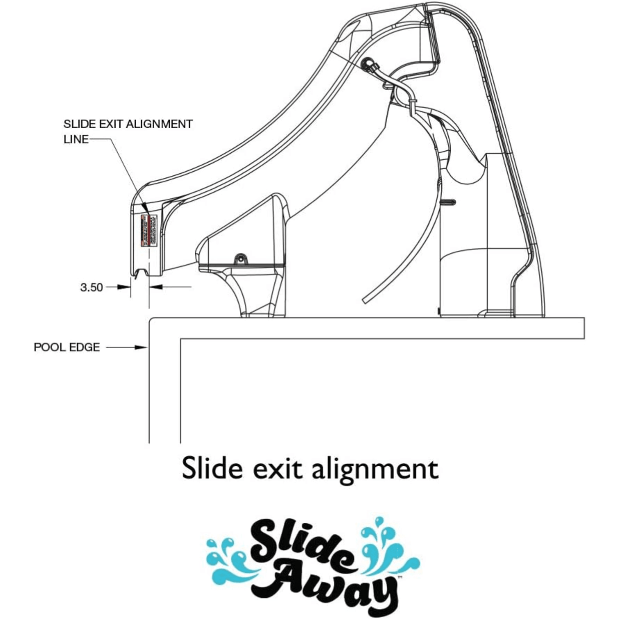 SlideAway Removable Pool Slide - Gray