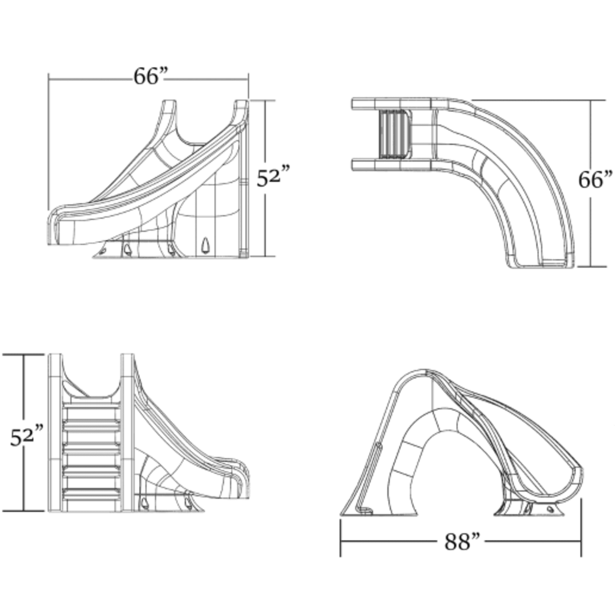 Splash Water Slide Right Turn, Sandstone