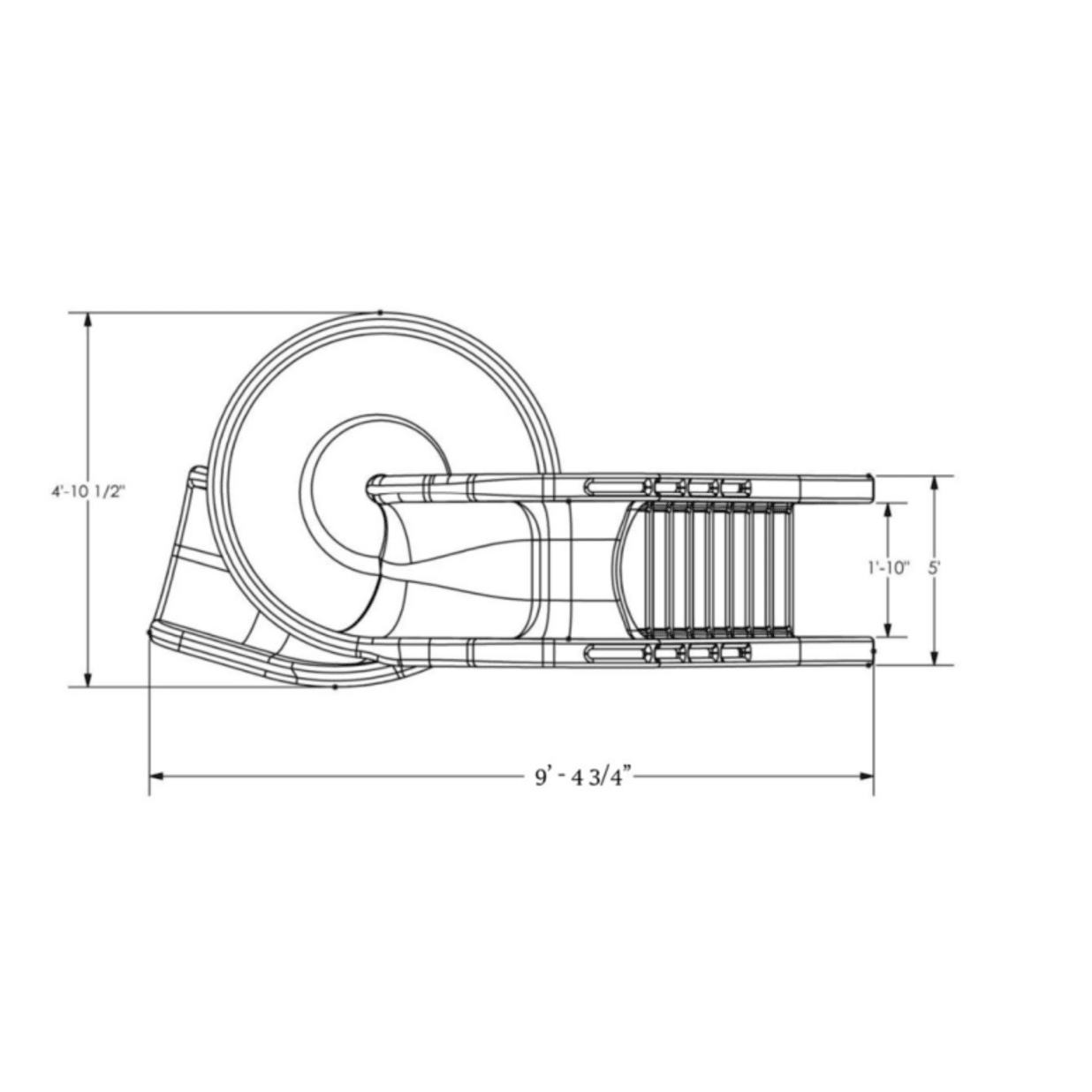 Tsunami Pool Slide, Grey with Light Package