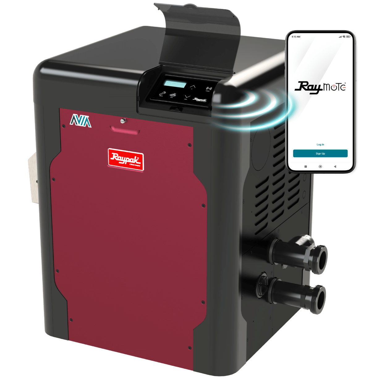 AVIA 399K BTU Propane Gas IID Low NOx Pool Heater with WiFi, Copper Tubing, 0-4500 Ft. Elevation, P-R404A-EP-C