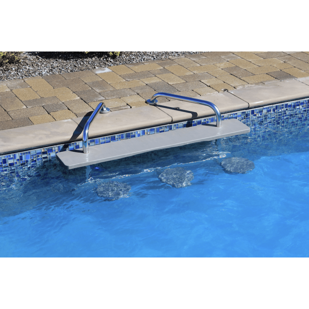 3 Seat Swim-Up Bar, Silver Vein Frame, Granite Grey Top
