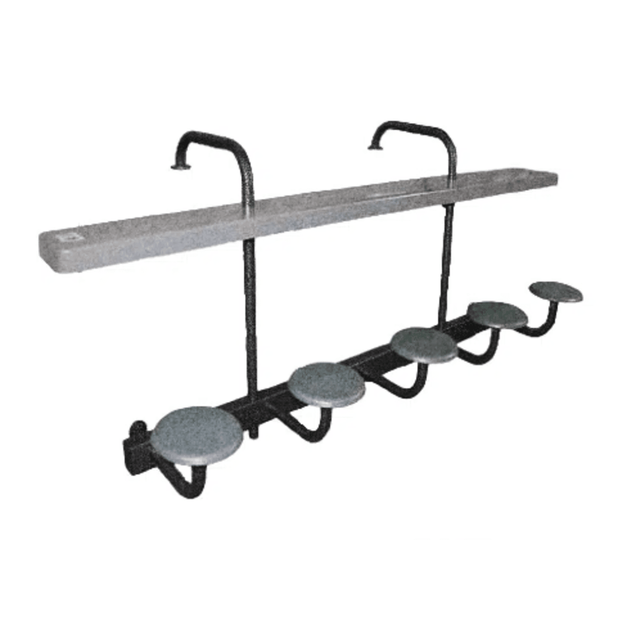 5 Seat Swim-Up Bar, Silver Vein Frame, Granite Grey Top
