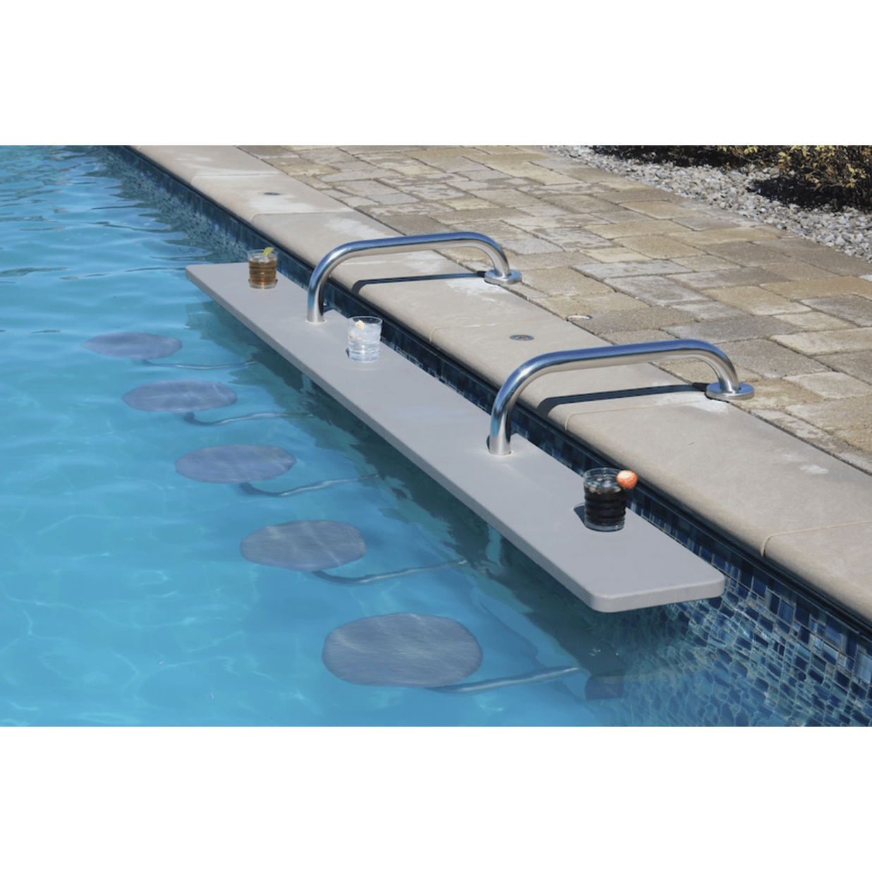 5 Seat Swim-Up Bar, Copper Vein Frame, Granite Sand Top