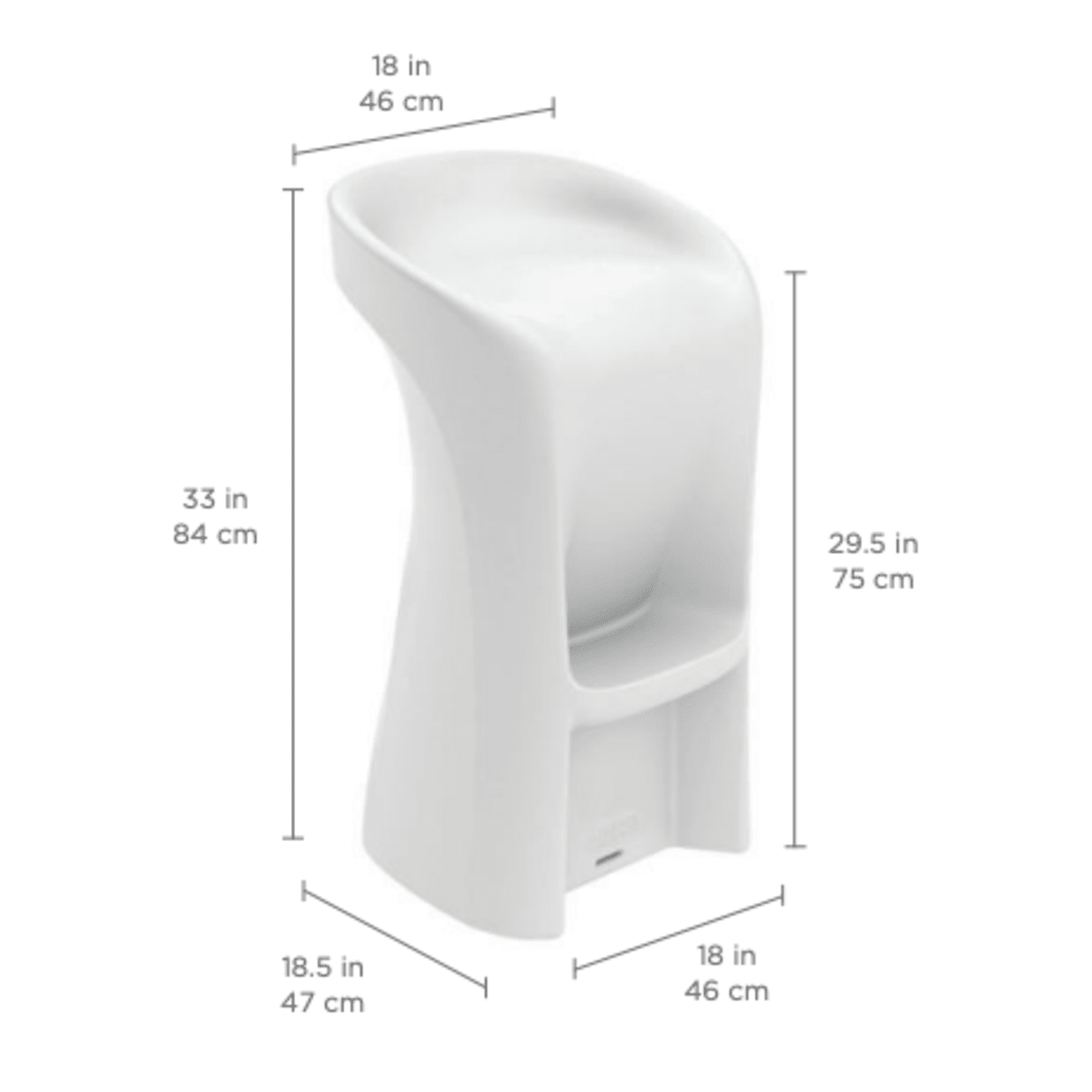 White Signature High Bar Barstool