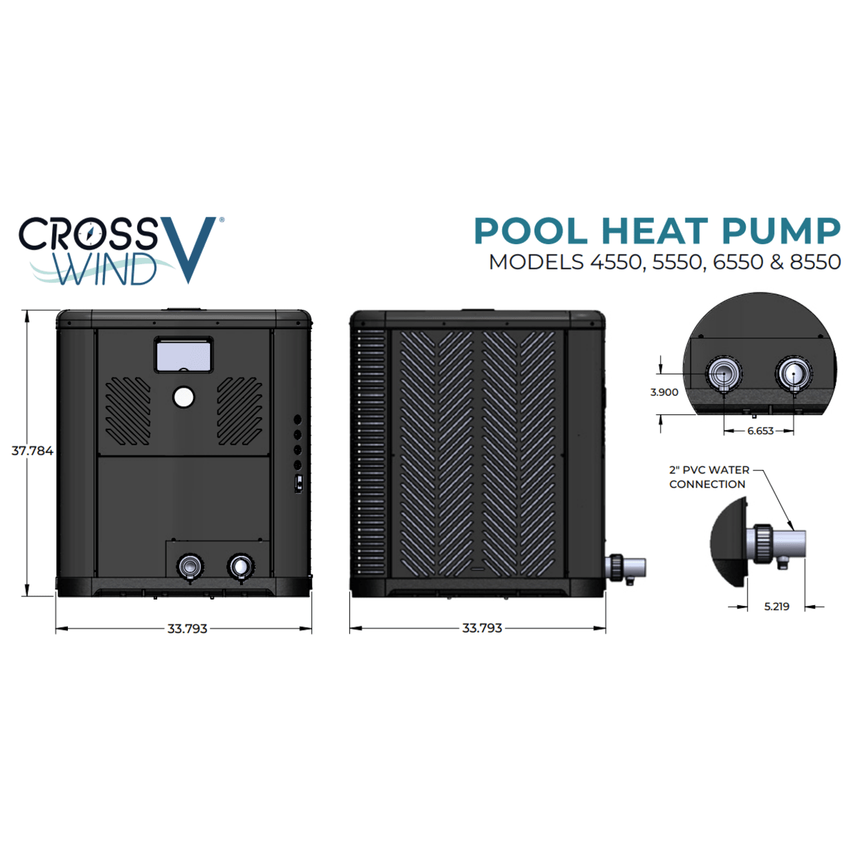 Crosswind V Heat Pump, 138,000 BTU, with Titanium Heat Exchanger and Digital Controls