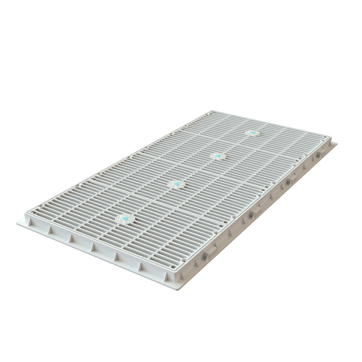 Mach-1 Series 18"x36" With Four 9"x18" Retrofit Anti-Entrapment Suction Outlet Covers and Support Bars, White