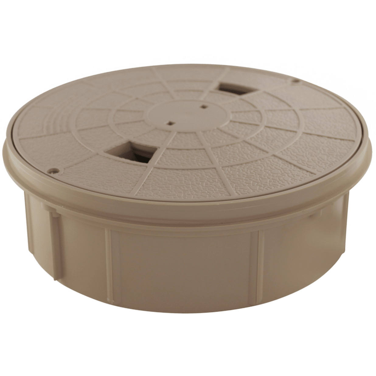 Tan Bermuda Gunite Skimmers Deck Lid and Collar Assembly with Screws