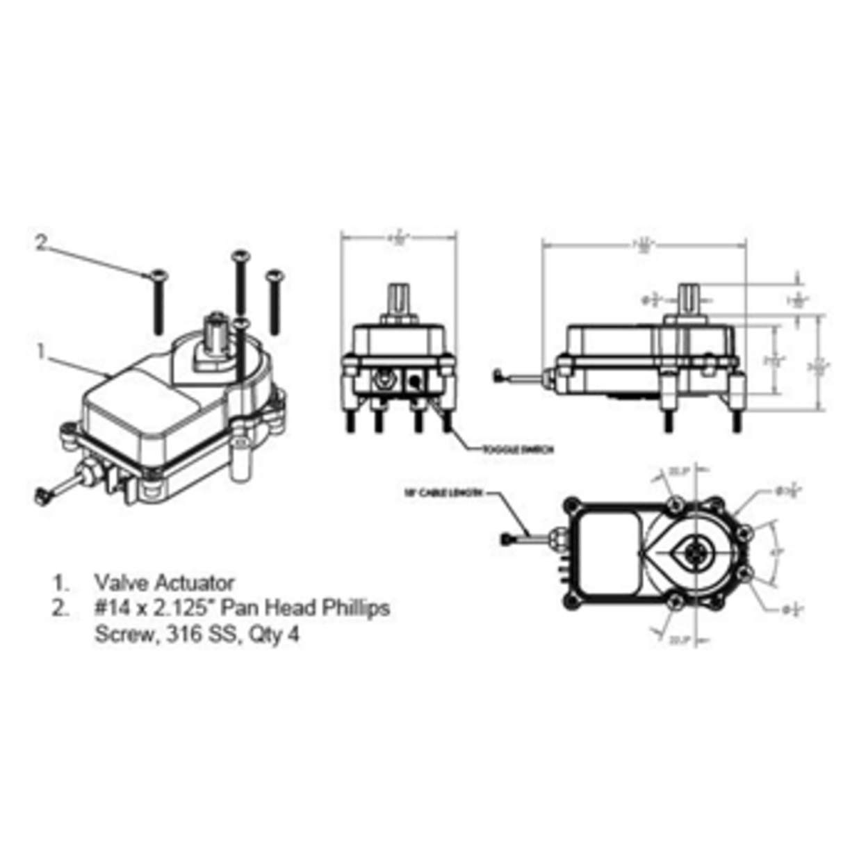 FlowStar Valve Actuator, 24V, 18' Cable