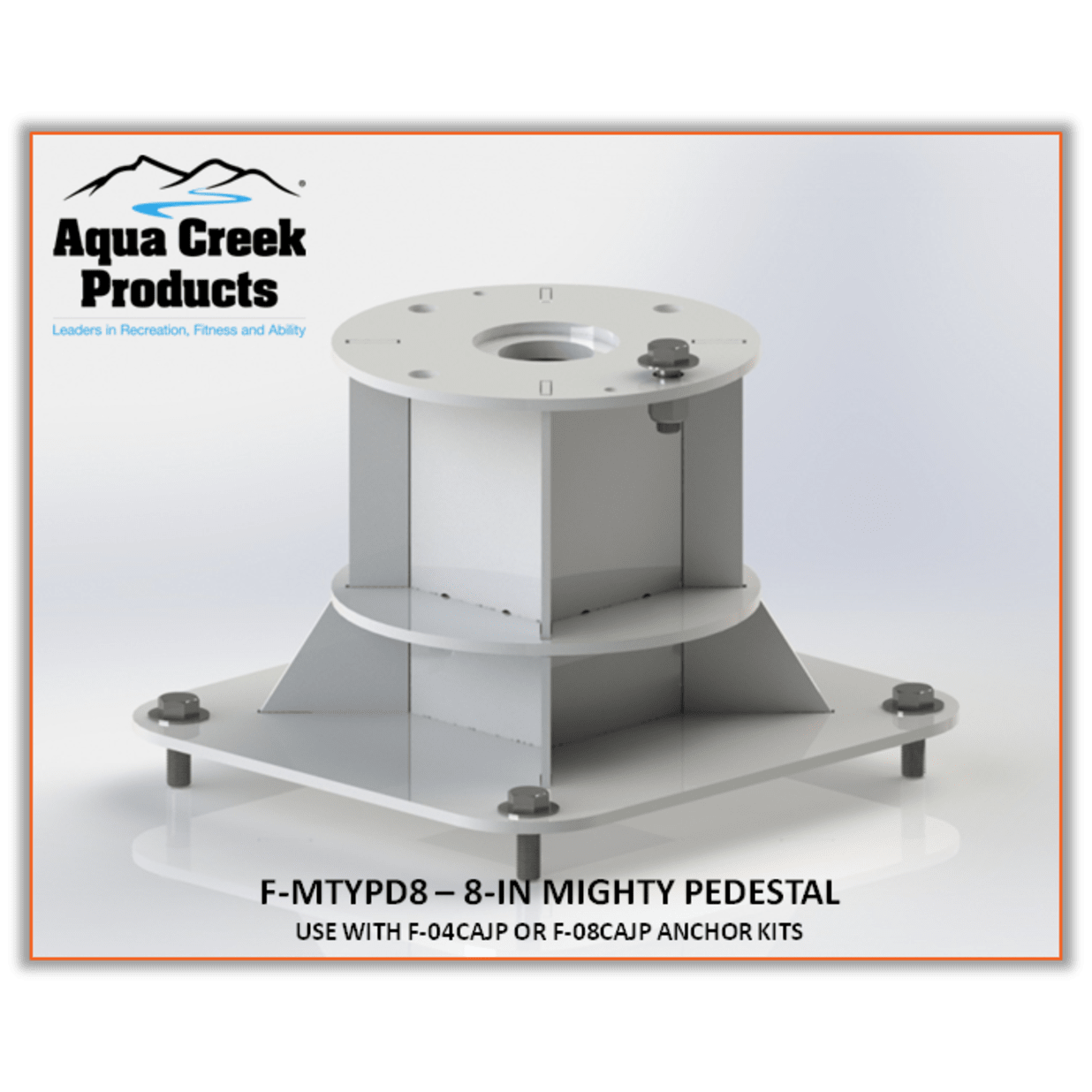 8″ Tall Mighty Pedestal F-MTYPD8  (Requires Pro Series Anchor Kit)