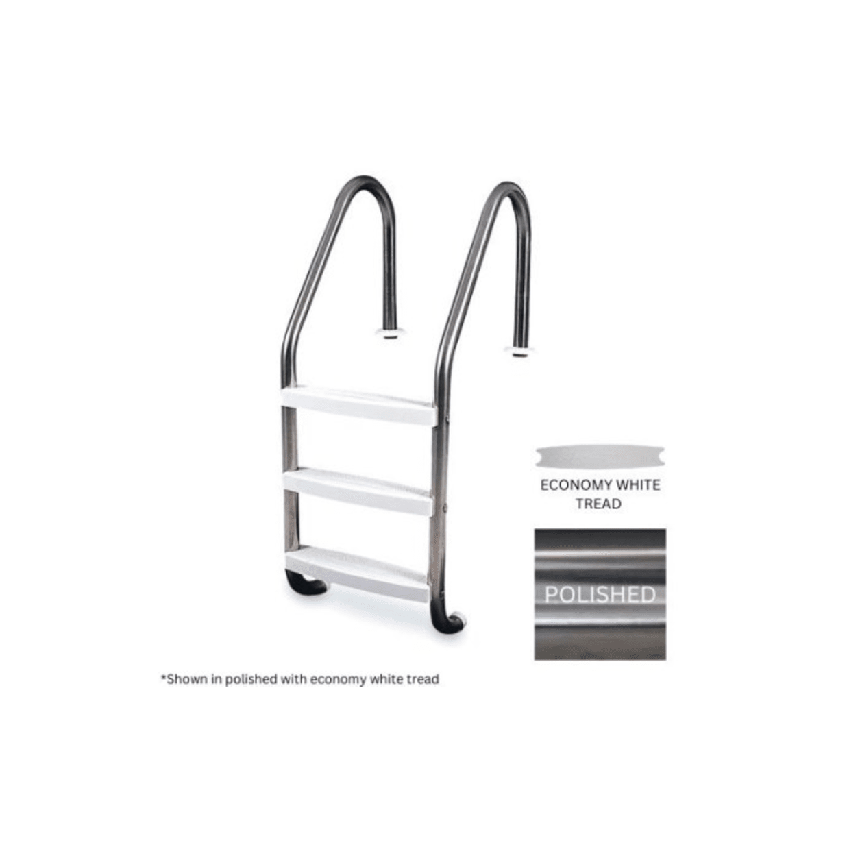3-Step Ladder Polished with White Treads .049" Wall