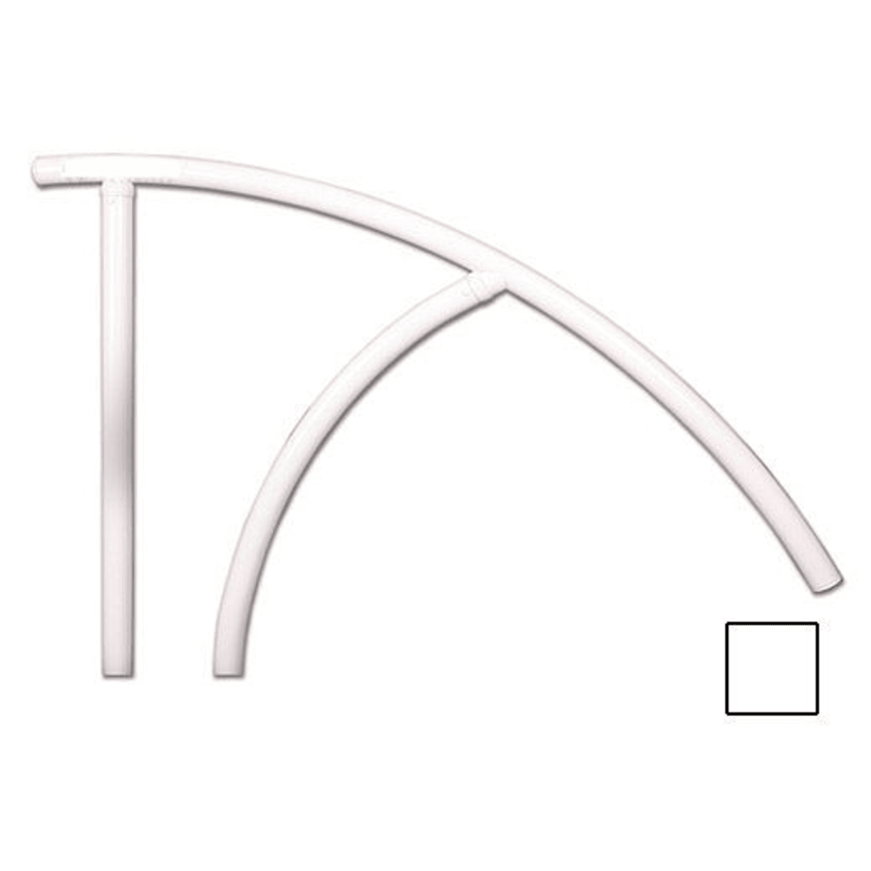 Triton Series White Return to Deck Mounted Handrail , 44"W x 36"H