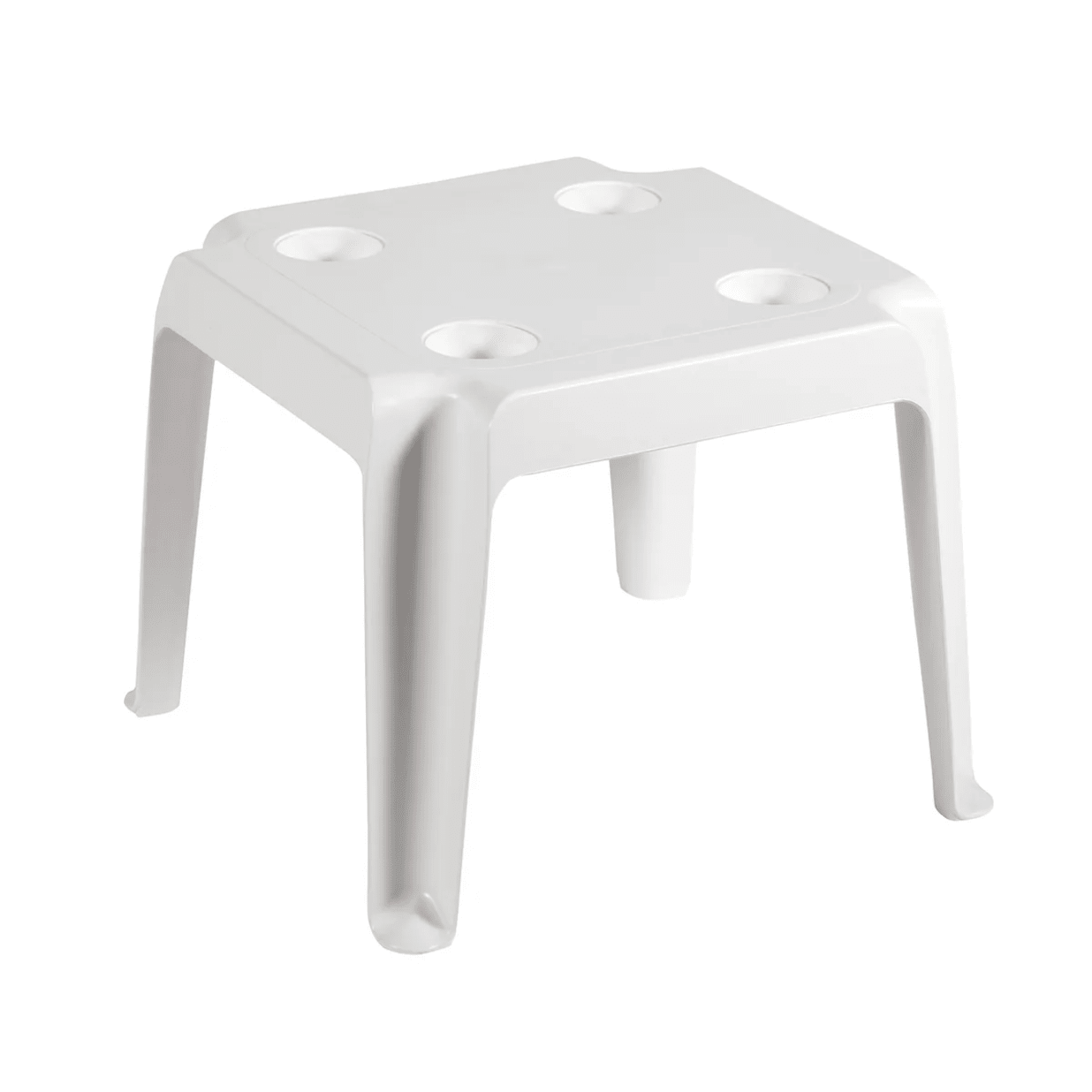 Oasis 18"X18" Low Table with Cupholders, White