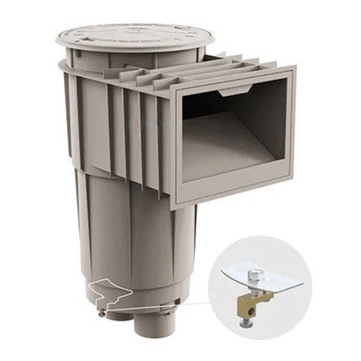 SkimMaster Skimmer with Float Valve Grey, 2" x 2.5" Slip Ports