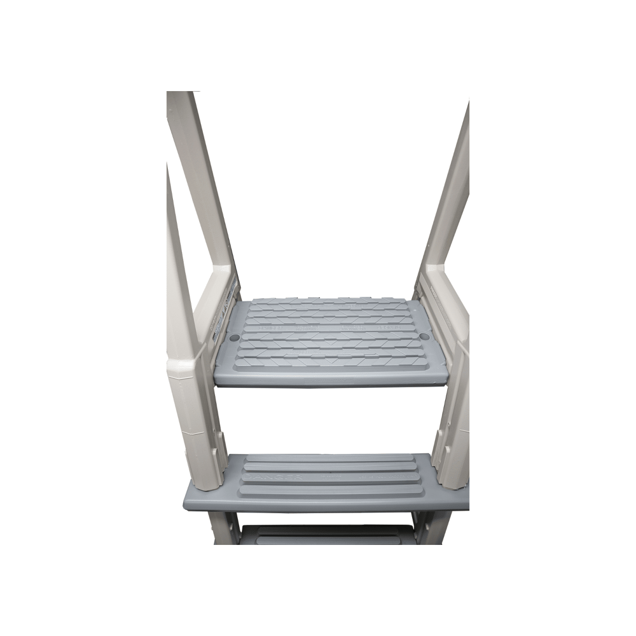 Warm Gray Eliminator Heavy-Duty In-Pool Ladder with Barrier