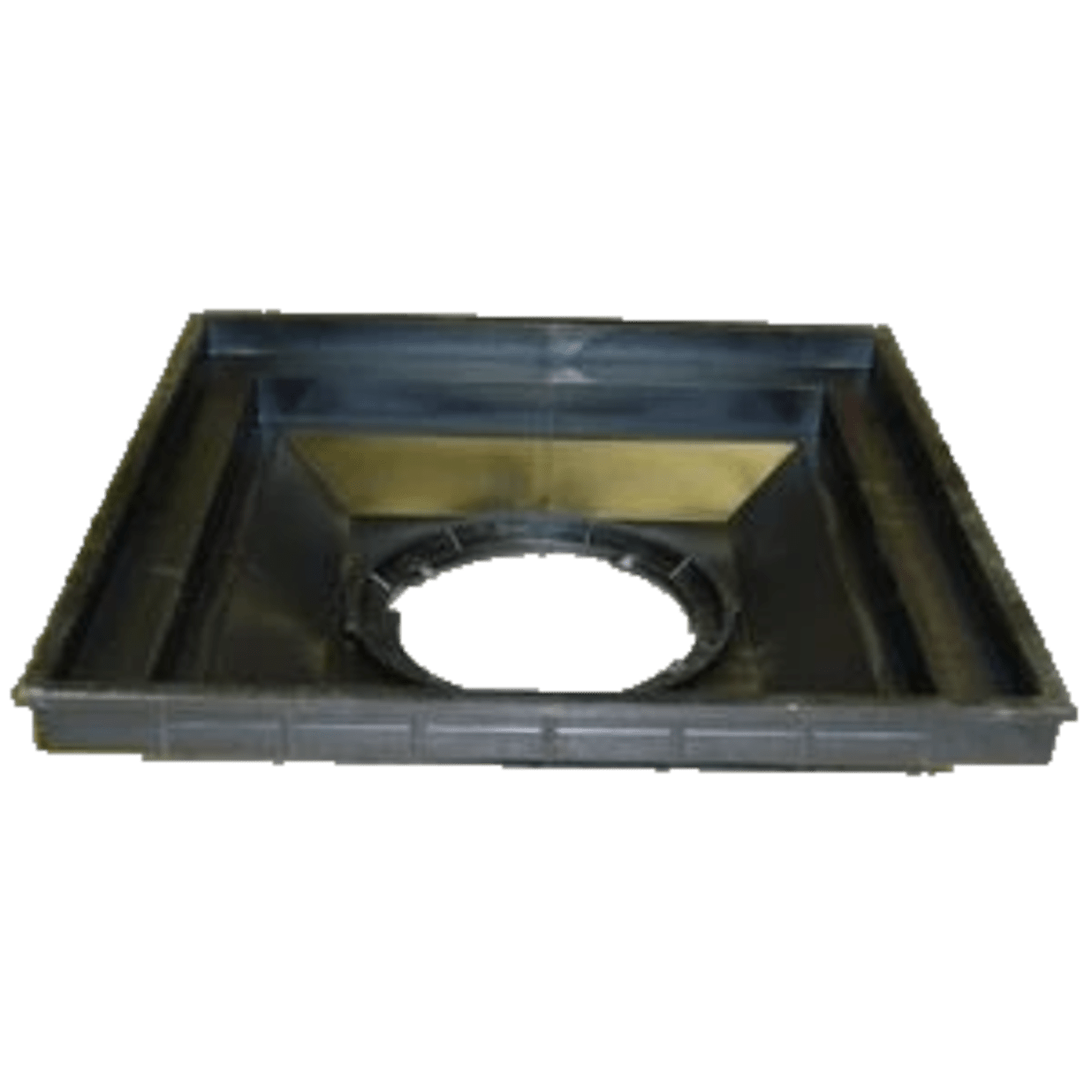 1830, 18" Black Square Low-Profile Adapter Drain, Connects To 3" To 8" Drain Pipes