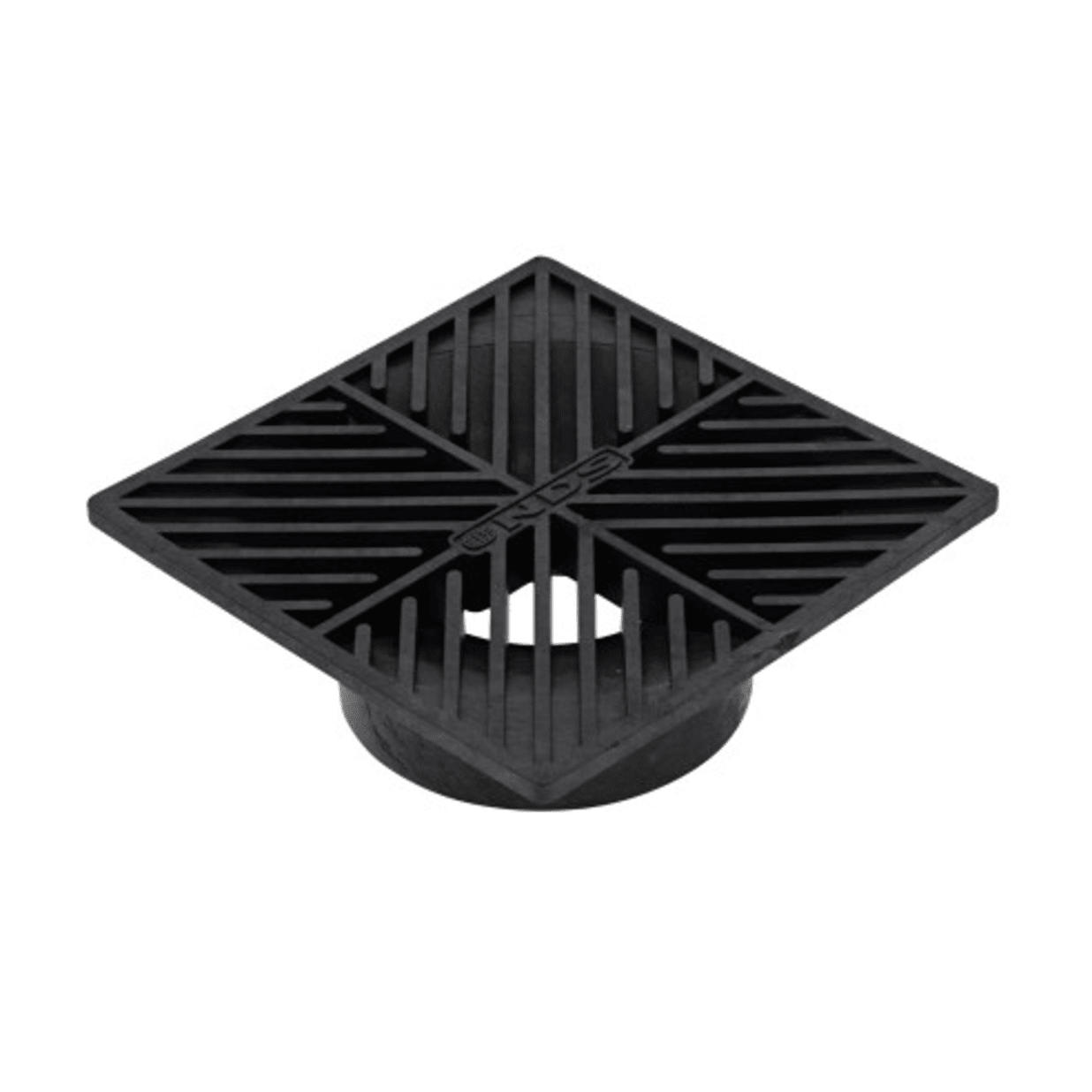 6" Black Plastic Square Grate, Connects To 3" And 4" Drain Pipes And Fittings