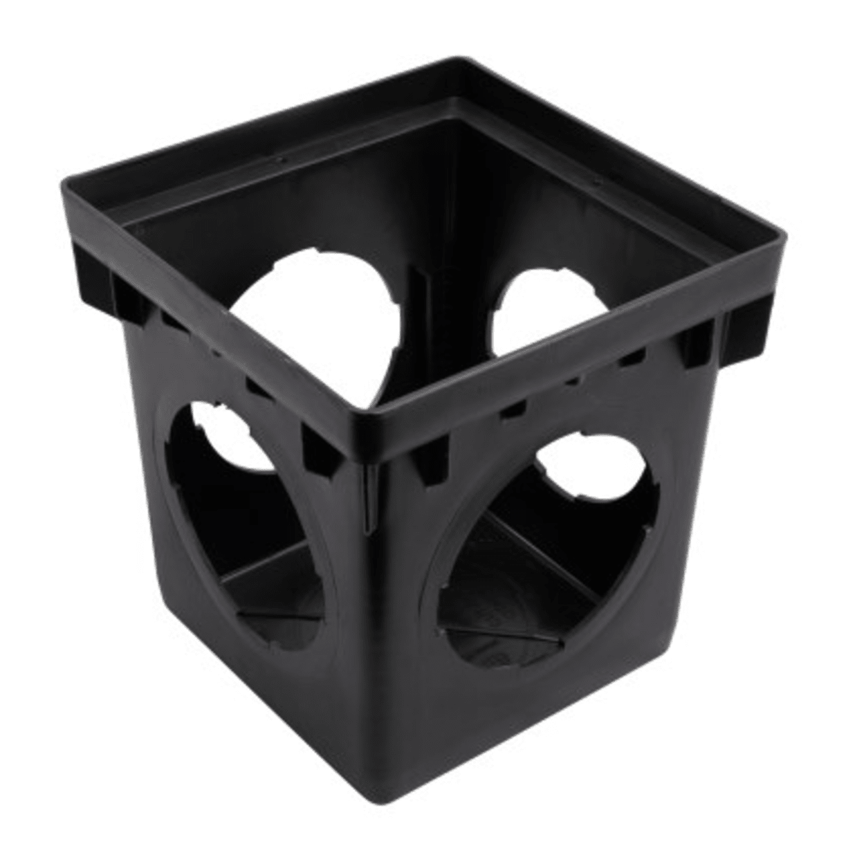 12" Black Square Catch Basin Drain With 4 Openings
