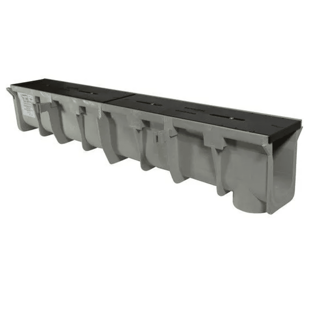 Dura Slope 6" X 4' X 6.4" Light Gray Channel Drain, 4.7" To 5.00 Invert Depth