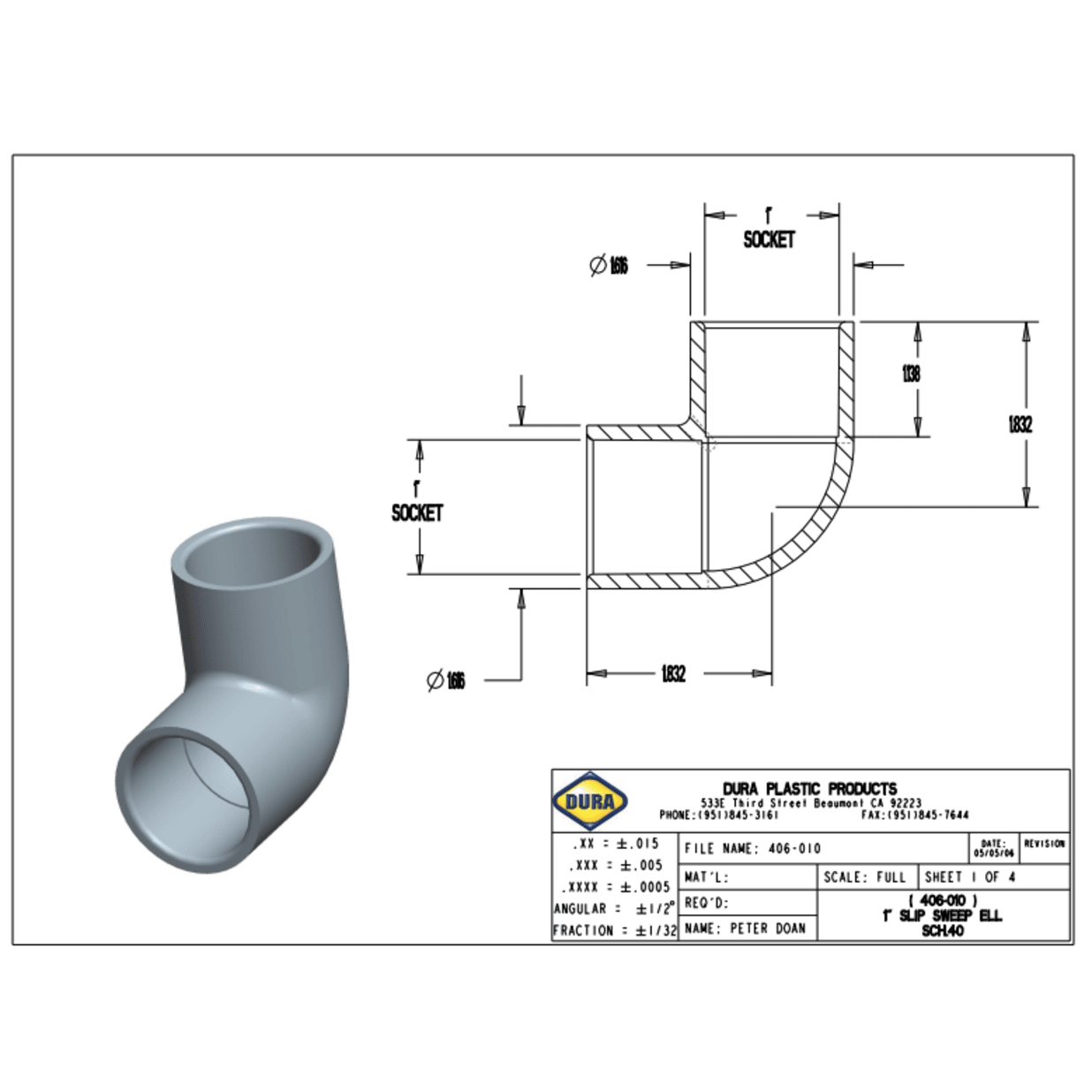 1-Inch 90-Degree Elbow, Slip x Slip, Bag of 10