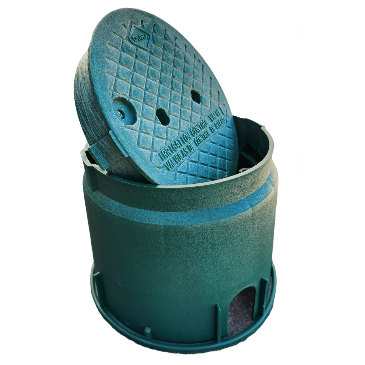 101, 10" Round Green Valve Box with Green Lid