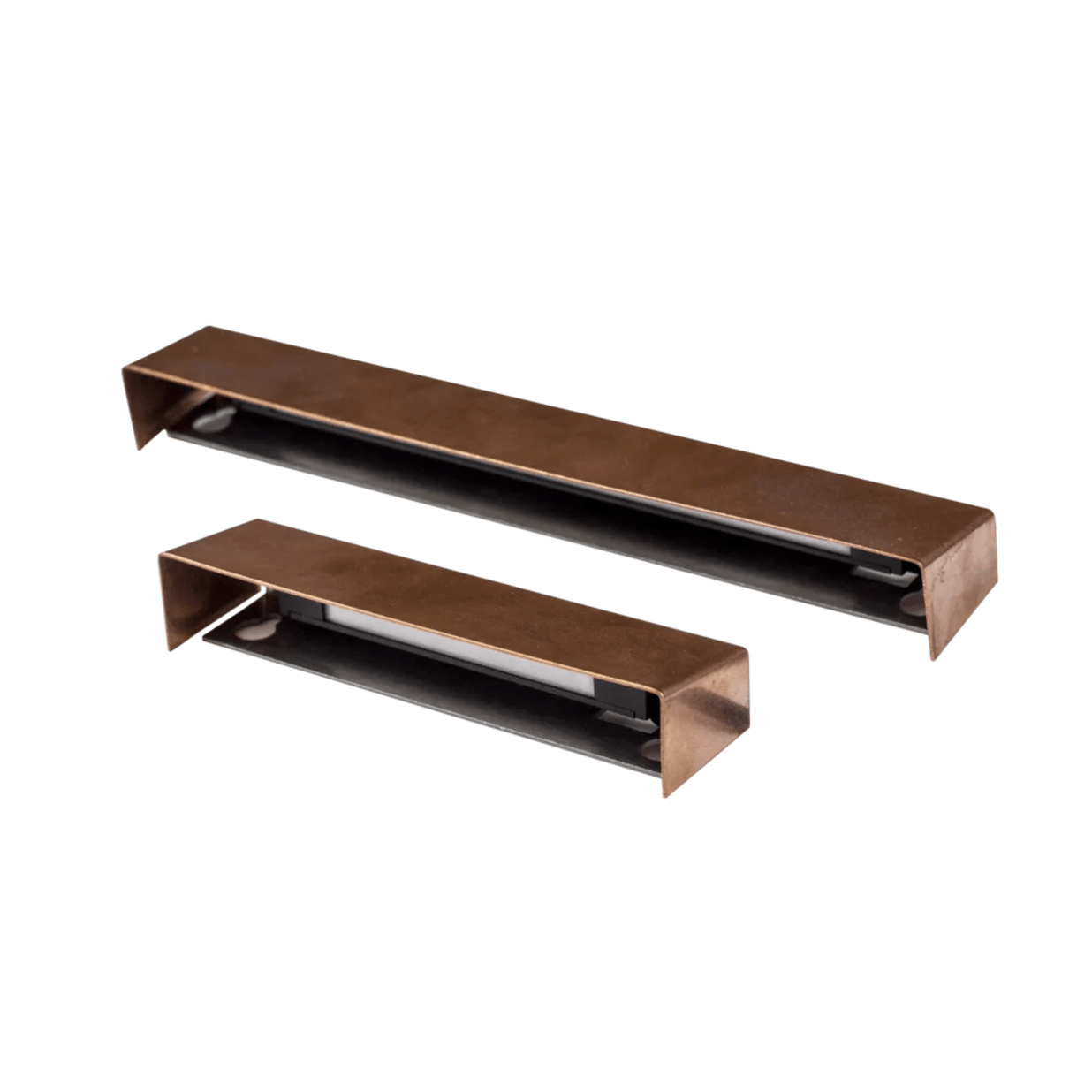 Wall Washer Surface Mount With Medium Brass + Black Cerakote Shield And Integrated 3000K Light Bar