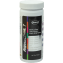 Silver 7-Way Pool and Spa Test Strips  for pH, Total Chlorine, Free Chlorine, Bromine, Alkalinity, Total Hardness, and Cyanuric Acid - 100 Strip Bottle