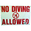 Sign No Diving With Image 12"x18"