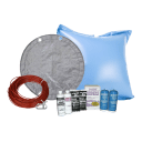 12' Round King Soild Winter Cover Bundle with 15k Chemical Closing Kit and 4' x 4' Air Pillow