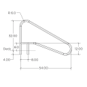 Deck Mounted Hand Rail with Brace .049"