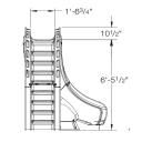 Typhoon Complete Slide, Left Turn - Gray Granite