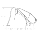 Cyclone Complete Pool Slide, Right Turn - Granite Gray