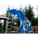 Rogue2 Pool Slide - Blue, Right Curve