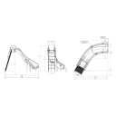 Rogue2 Pool Slide - Gray, Right Curve