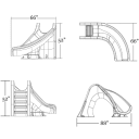 Splash Water Slide Right Turn, Gray Granite