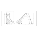 Tidal Wave Pool Slide, Grey with Light Package, Right Turn