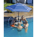 High-Top (2 Seat) Swim-Up Bar, Copper Vein Frame, Granite Sand Top