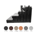 36" Black 4-Tread Spa Step with Black Frame