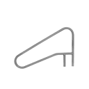 54" x 32" Graphite 3-Bend Cross-Braced Return-to-Deck Slope in Water Handrail