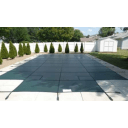 16' x 32' Rectangle Mesh Safety Cover w/ 4' x 8' CES, Blue, 20-1632RE-CES48-SAP-BLU