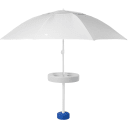 Pool Buoy Floating Pool Umbrella – 5'7" UV-Resistant Adjustable Shade with 5 Cup Holders, No-Tool Assembly, Stable Weighted Base – Ideal for Pools, Lakes, and Hot Tubs – Tide White