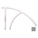 Triton Series Return to Deck Mounted Handrail, .25" Thickness 1.90" OD, 44"W x 36"H, Gray