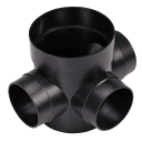 300, Spee-D 6" Black Round Catch Basin Drain, 3 Outlets
