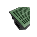 1882GRKIT 18" Black Square Catch Basin Drain Kit W/ Green Plastic Grate