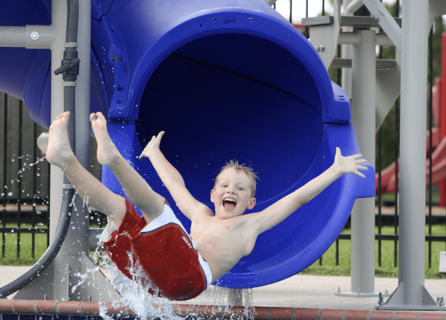 Vortex Closed Flume Slide with Stairs - Gray Granite