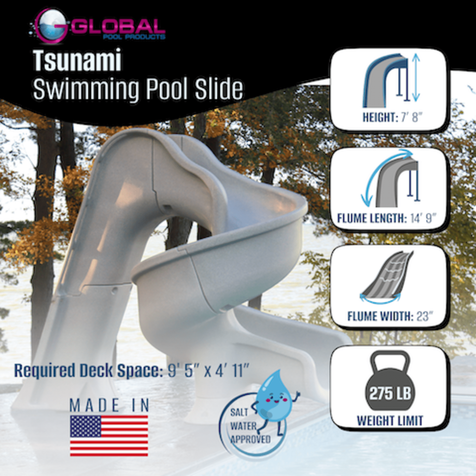 Global Pool Products Tsunami Pool Slides