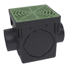 120-K, 12" 2-Outlet Drainage Kit with Green Grate