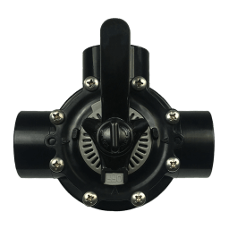 3-Way Diverter Valve, 1.5" Socket x 2" Spigot, Black CPVC