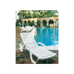 Pack of 18 - Bahia Stacking Chaise Lounge Chair, White